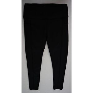 TSLA Women’s Sz Large Black Mid-Waist High Rise Pockets Running Yoga Gym Tights